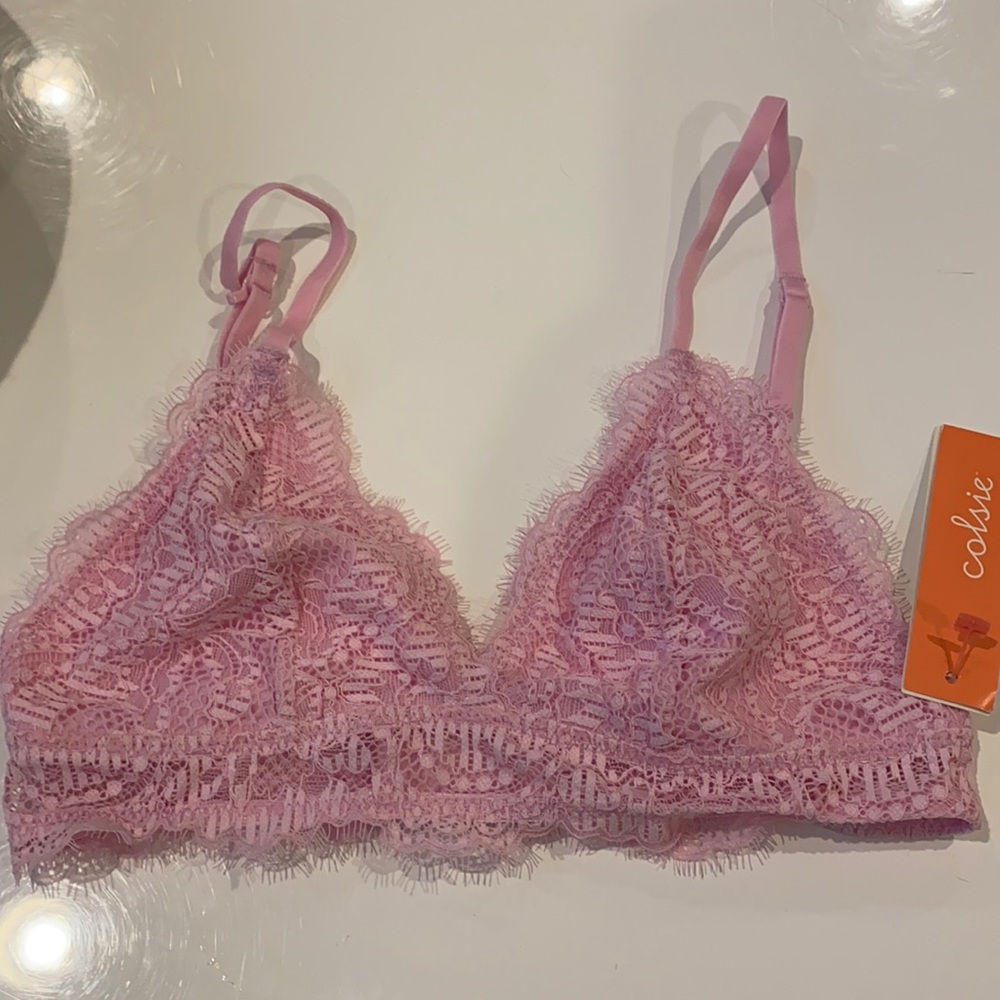 NWT pink lace bralette size xs